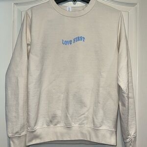 Cream Love First Graphic Sweatshirt